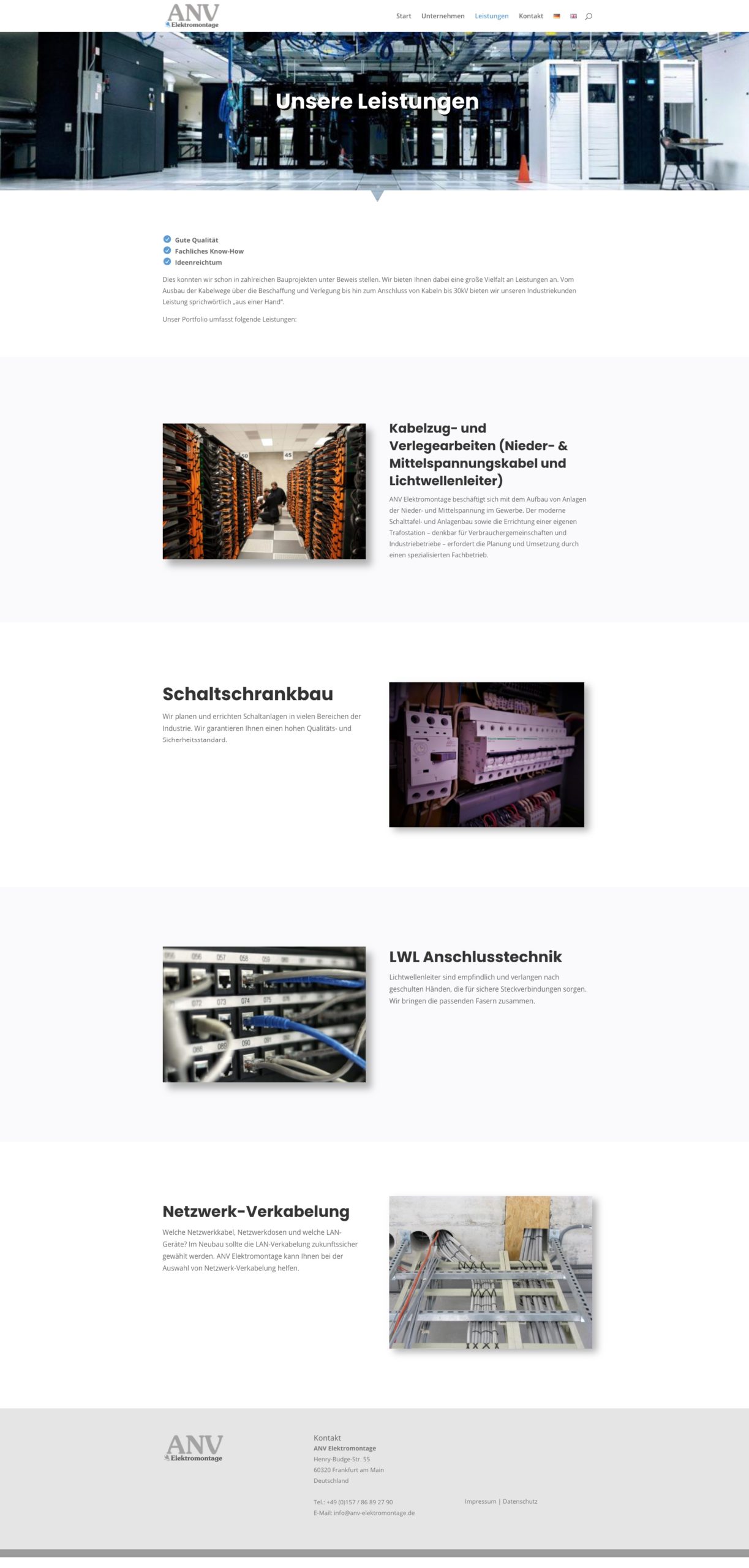 Referenz Webseite ANV
