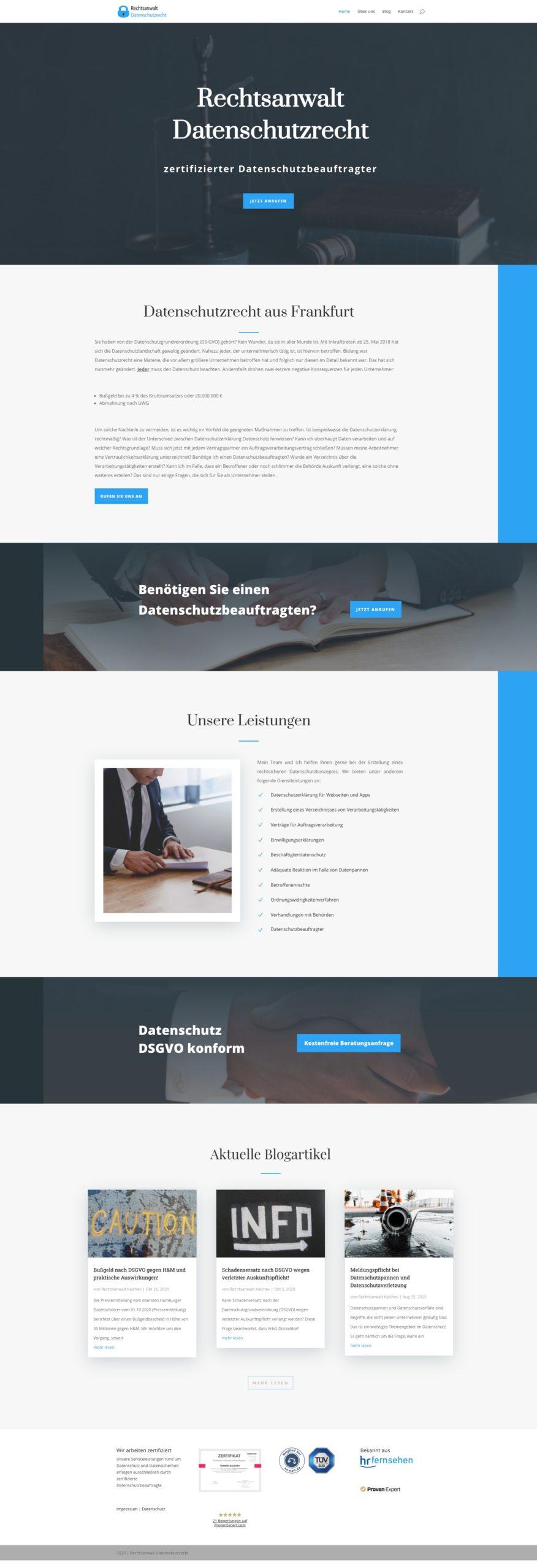 Referenz Webseite Datenschutz