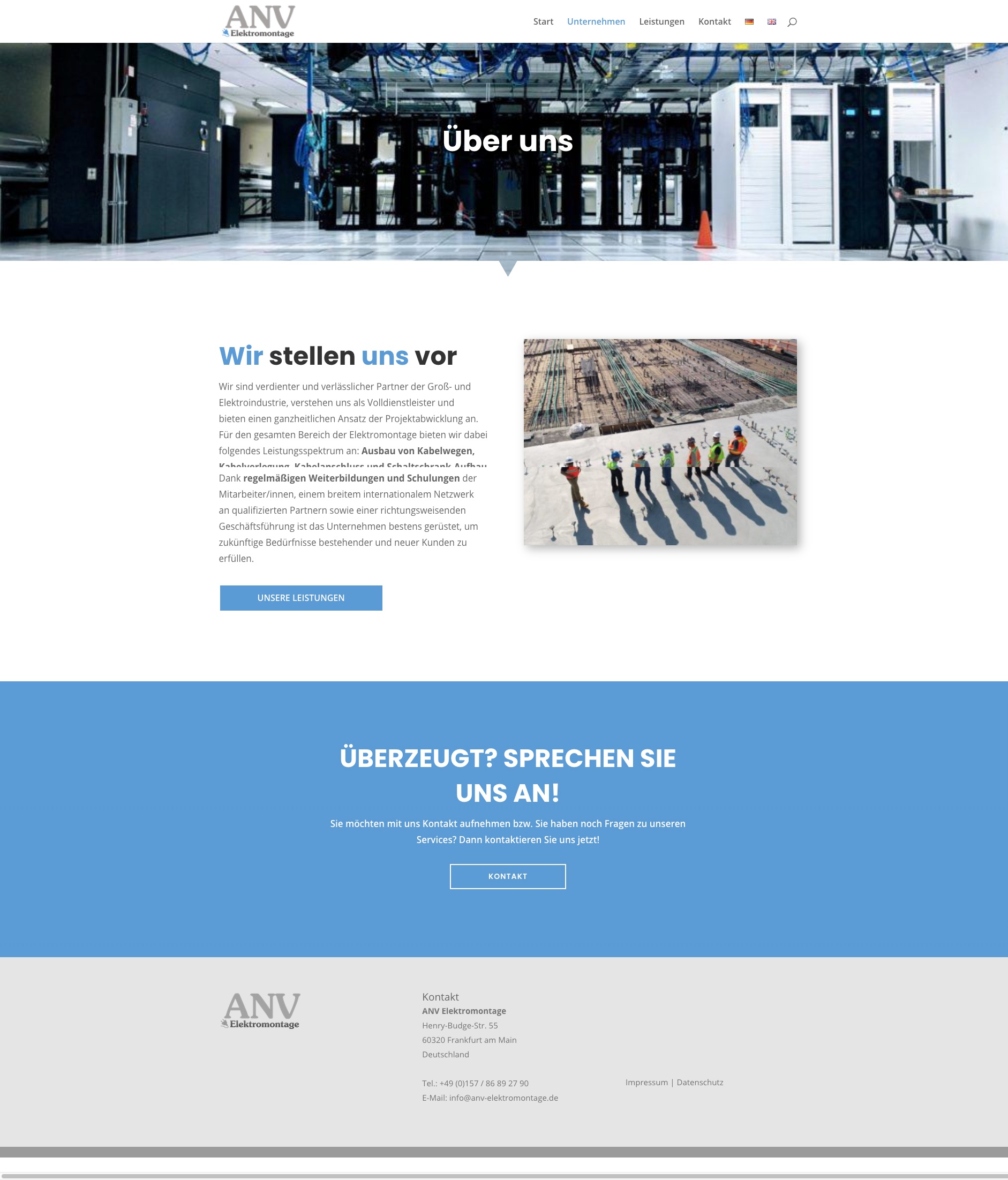 Referenz Webseite ANV