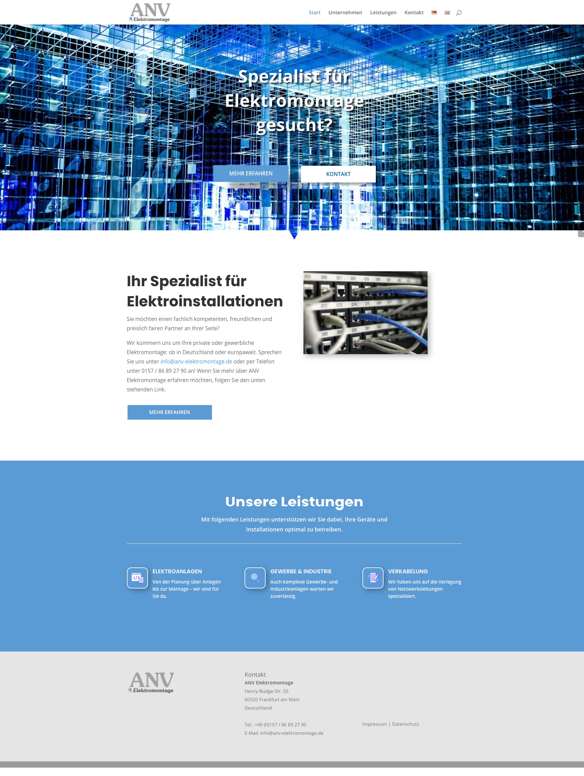 Referenz Webseite ANV